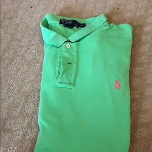 Preppy!! Polo shirt pink horse